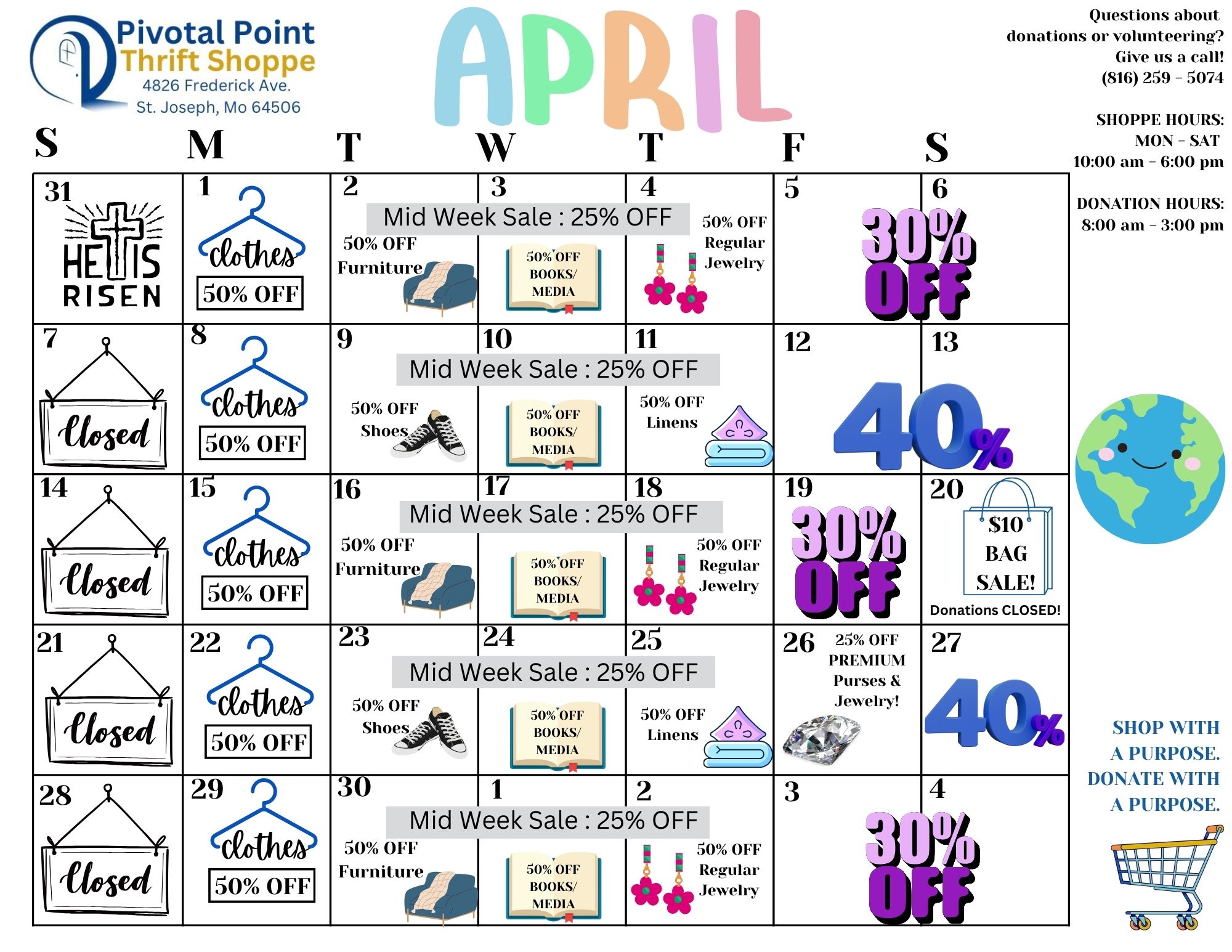 April Sales Calendar